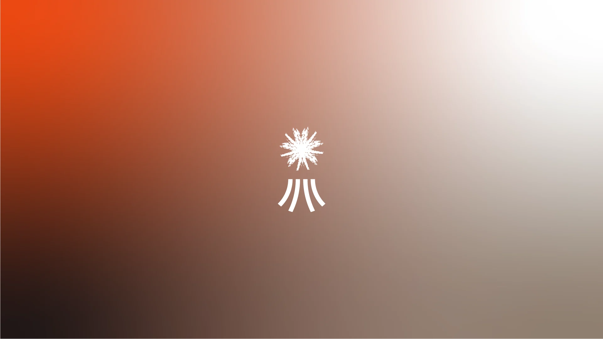 Simbolo Les Formidables in bianco su sfondo sfumato dal marrone all’arancio